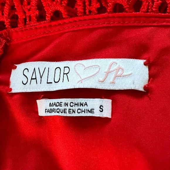 EUC Saylor for Free People Mariah Lace Off Shoulder Dress Red size Small - Picture 7 of 16